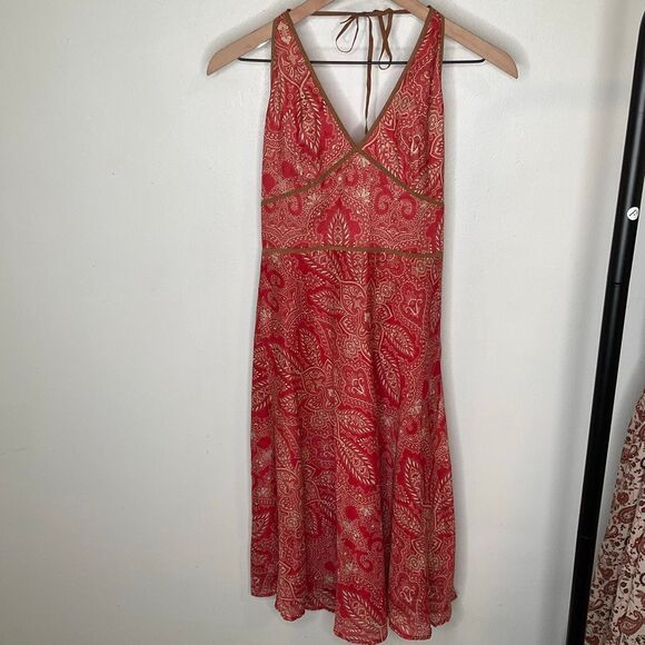 BCBG Y2K Lace Up Halter Dress - Picture 1 of 8